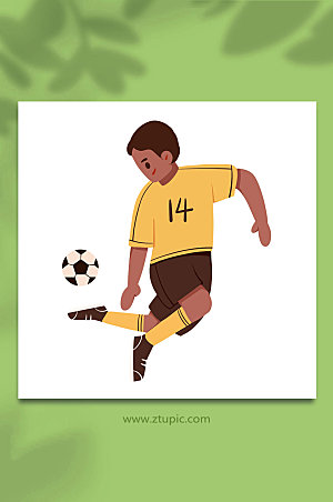 简洁后踢足球运动员元素插画