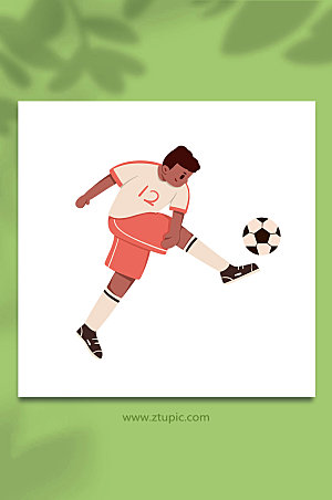卡通世界杯足球运动员宣传插画
