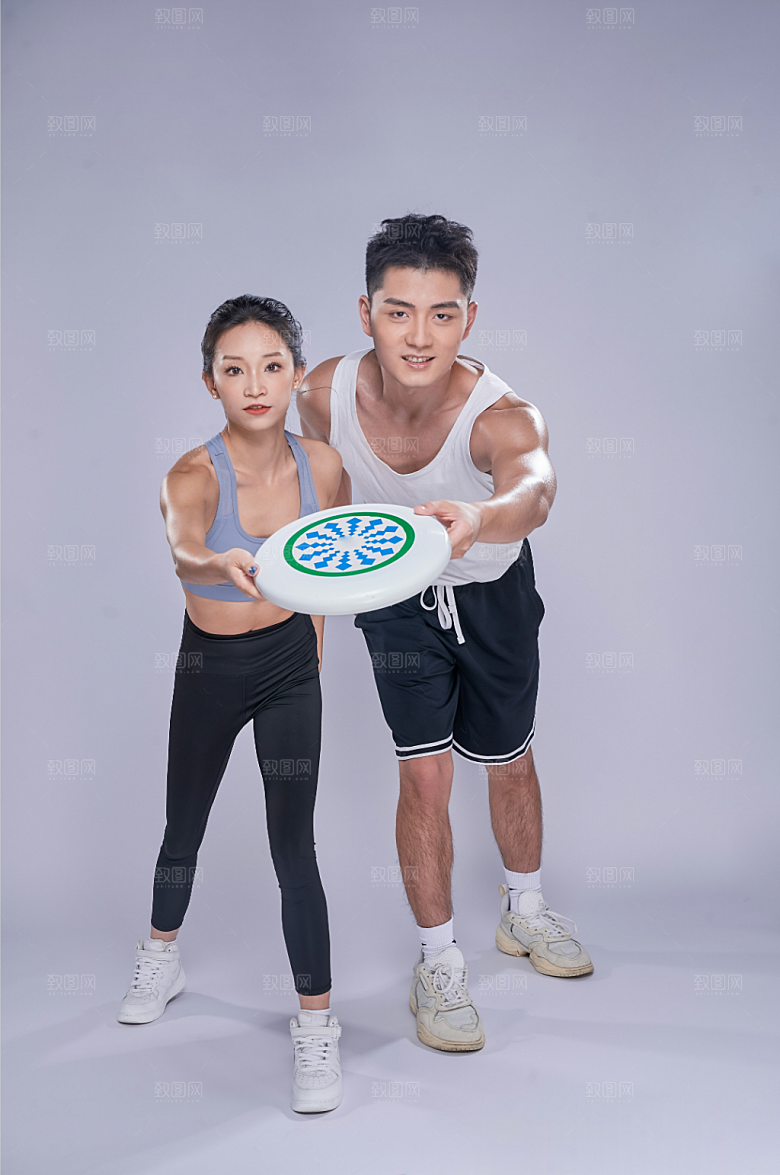 简洁体育健身飞盘运动摄影图片
