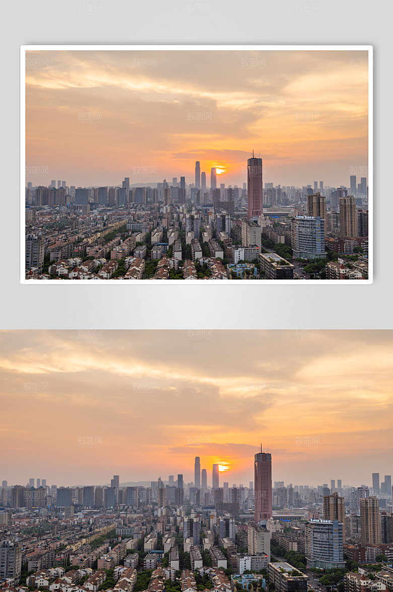 唯美湖南长沙夕阳晚霞精美摄影图