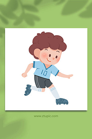 大气起脚足球运动员元素插画设计