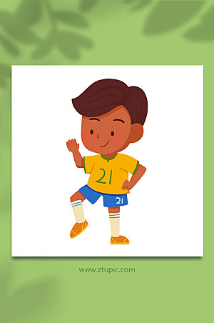 帅气世界杯足球运动员人物插画