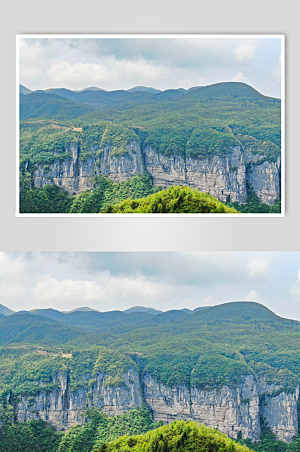 大气奇山悬崖峭壁航拍精美摄影图