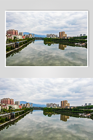 大气湘西城市风光航拍精美摄影图