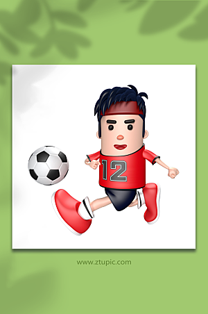3D立体世界杯足球人物C4D模型设计