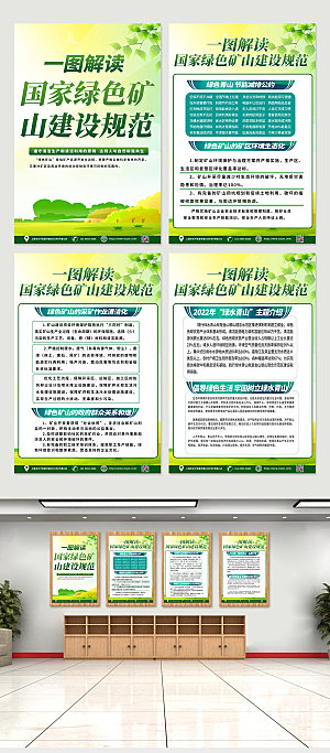 简洁国家绿色矿山知识宣传海报设计
