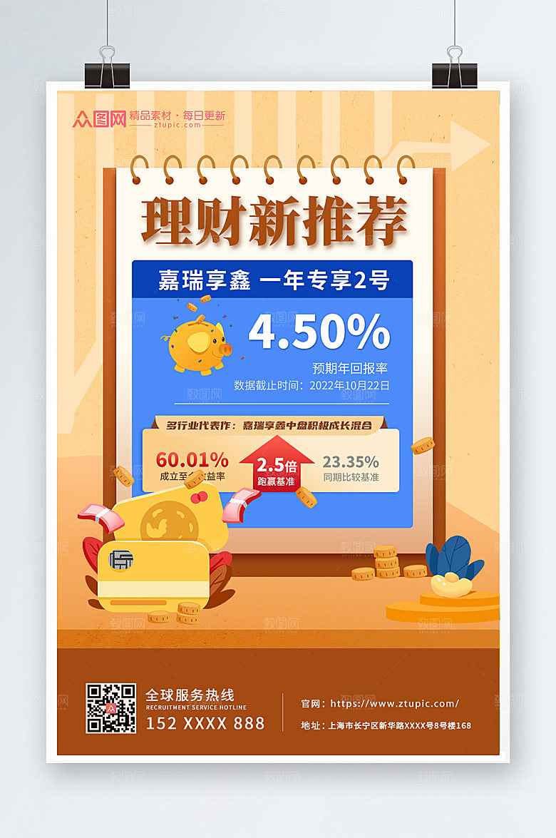 大气银行理财产品利率宣传海报设计