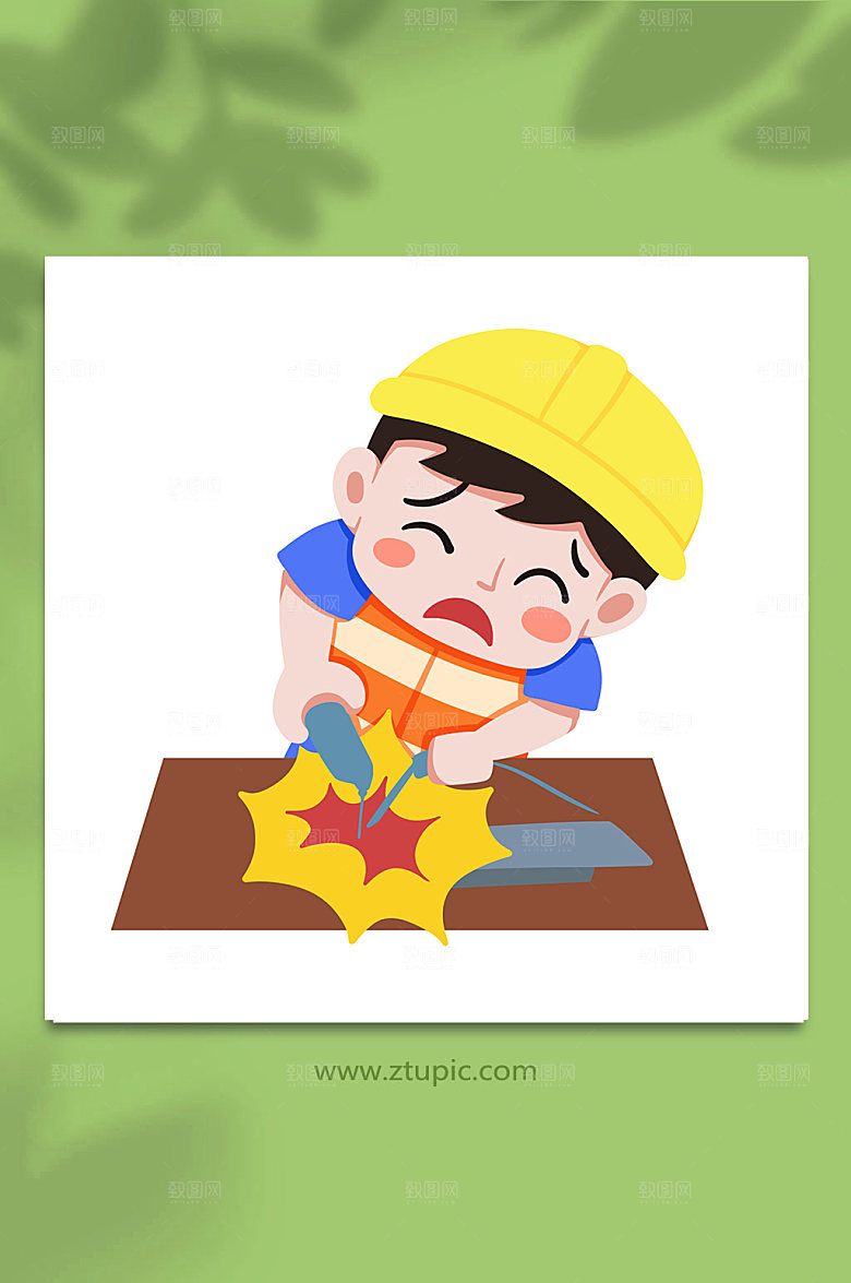 大气爱护眼睛安全生产人物精美插画