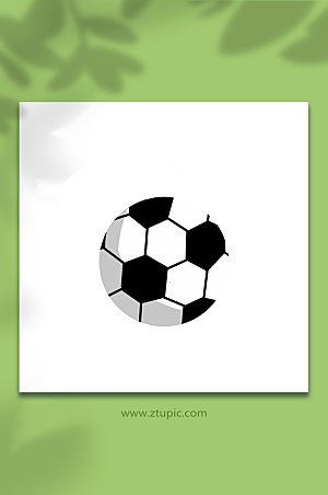 立体足球道具素材插画免抠元素