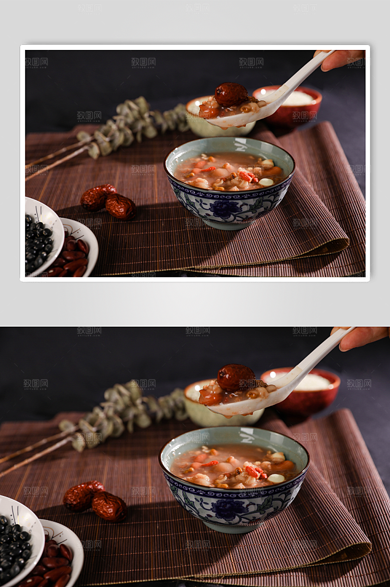 简洁腊八粥杂粮粥美食摄影图片