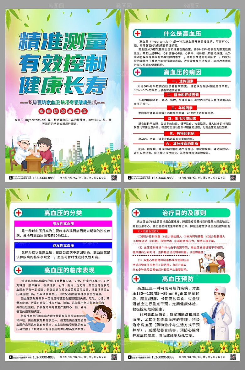 大气预防高血压系列健康海报