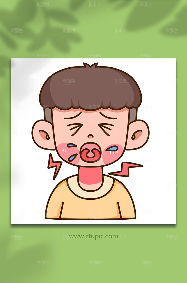 大气冬季感冒咳嗽人物元素创意插画