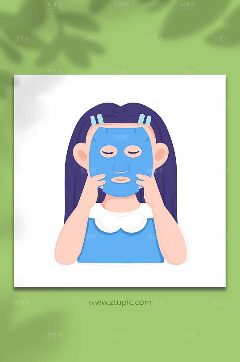 大气女性头部护理元素插画设计