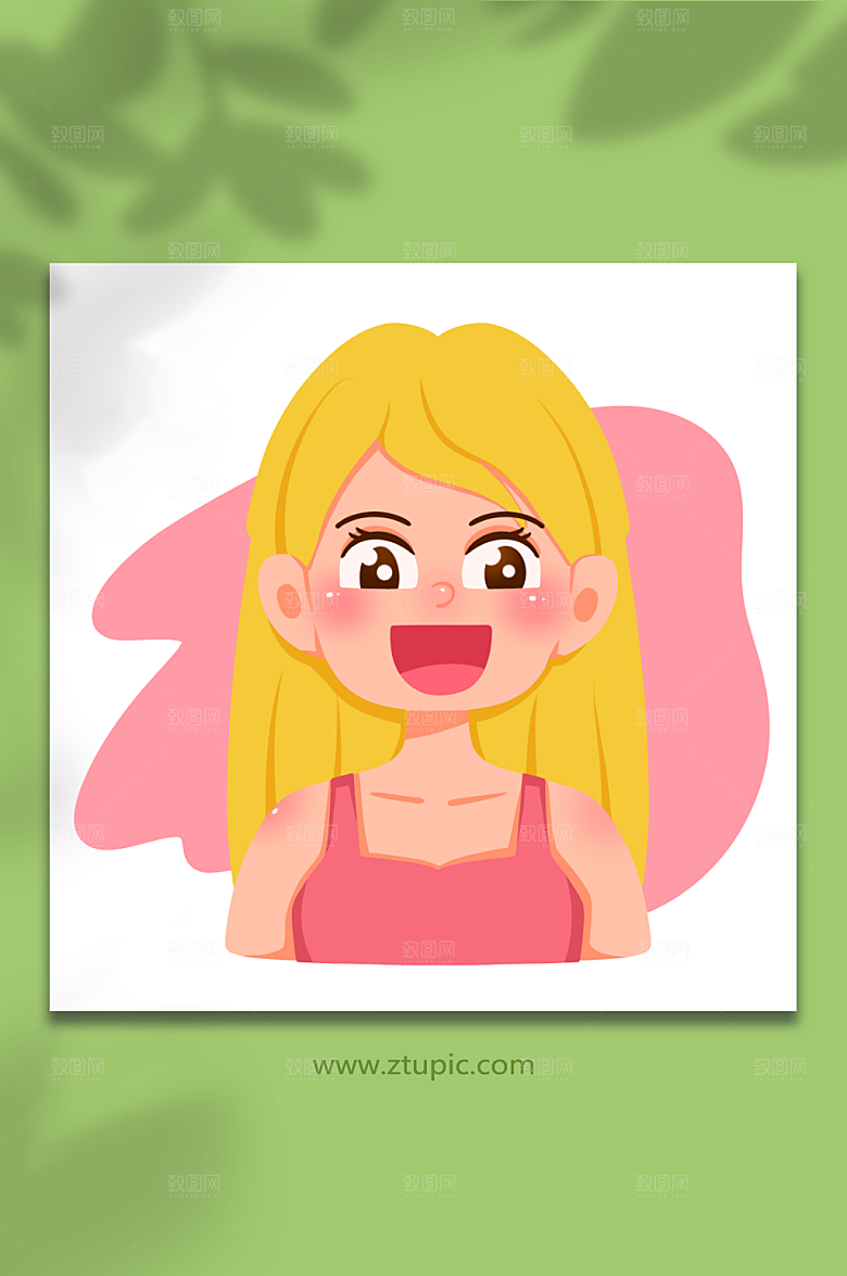 美丽女性面部清洁元素插画设计