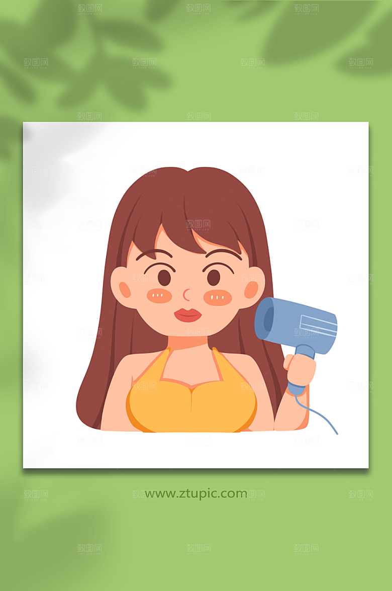 大气美丽女性面部清洁插画设计