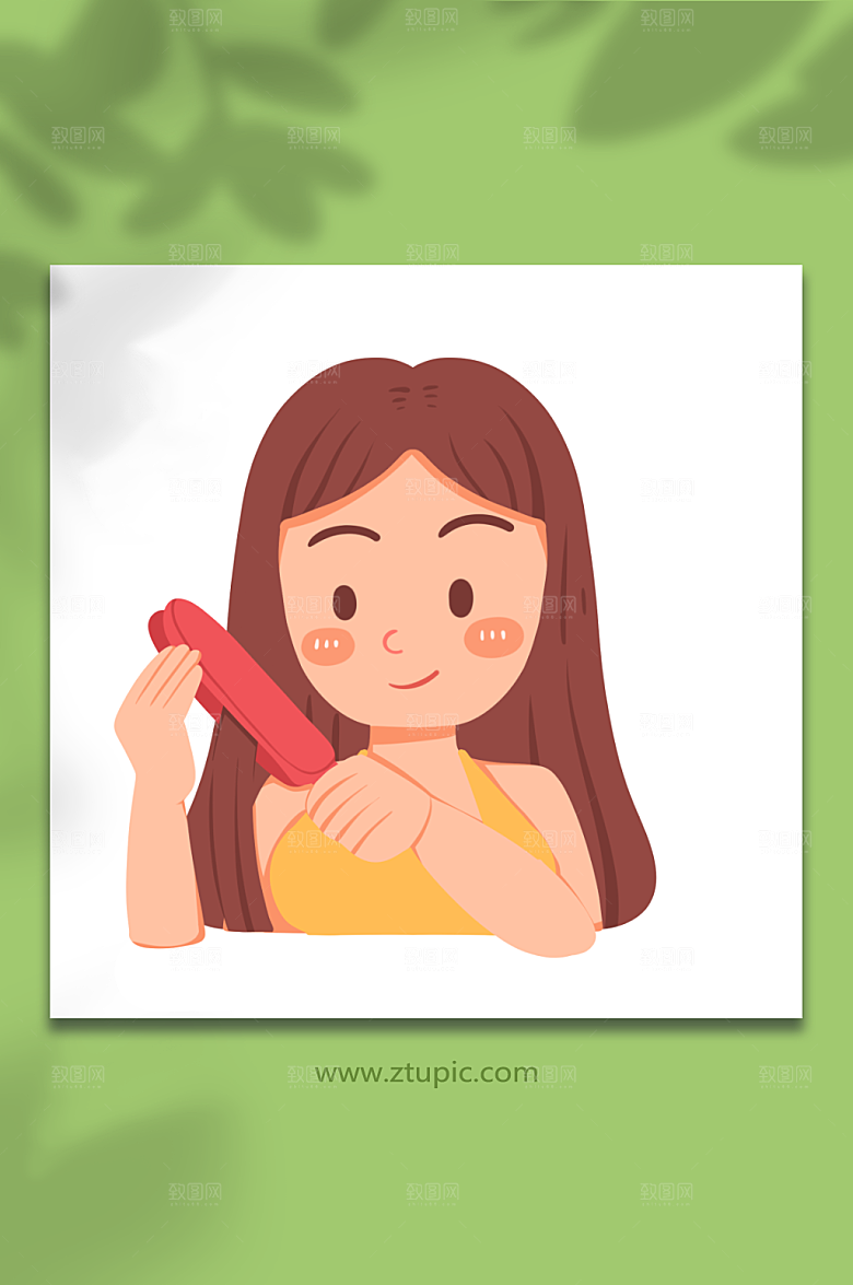 粉色女性面部清洁插画设计