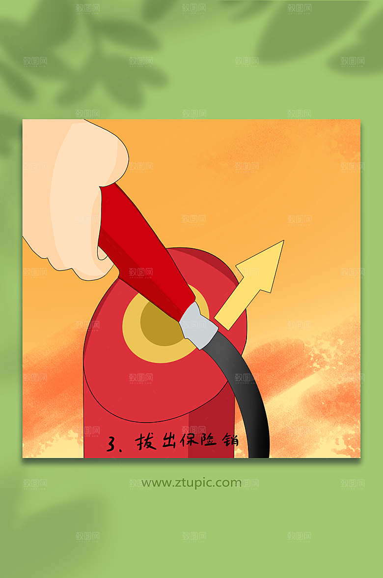 简洁第三步灭火器使用步骤设计