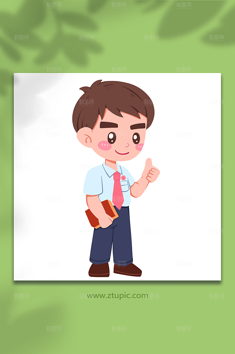帅气点赞检察官人物元素简洁插画