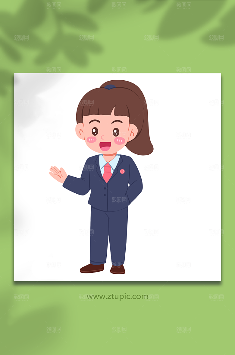 美丽讲解律师人物元素插画设计