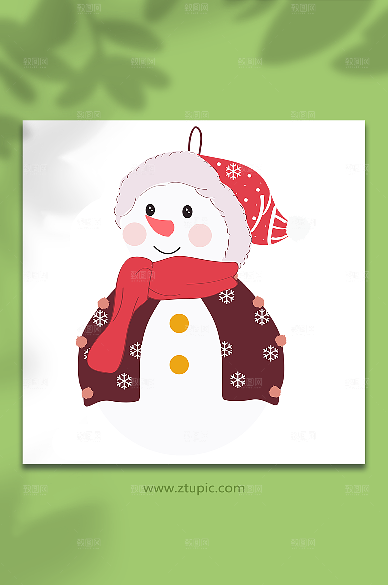 可爱雪人矢量圣诞节元素创意插画