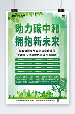 绿色节能减排碳中和碳海报设计