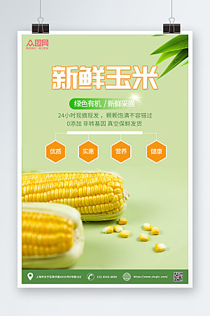 清新玉米促销优惠海报设计