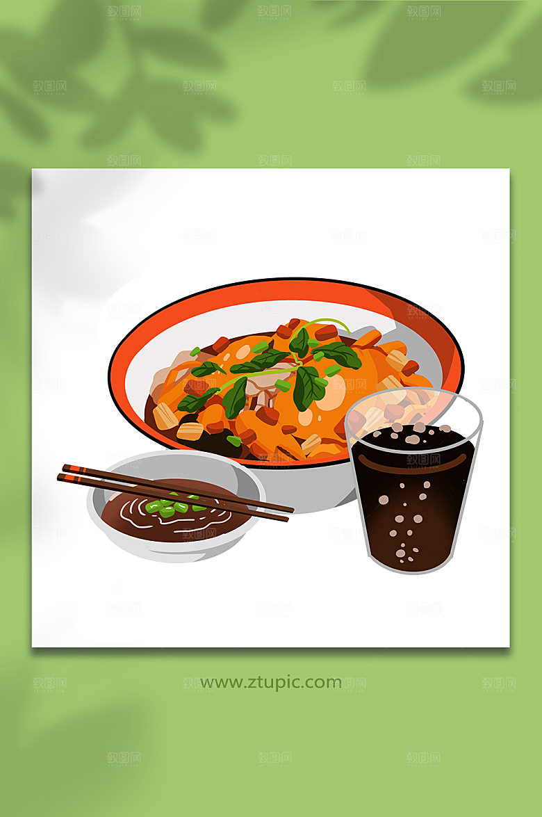 卡通麻辣口味蟹长沙美食插画设计