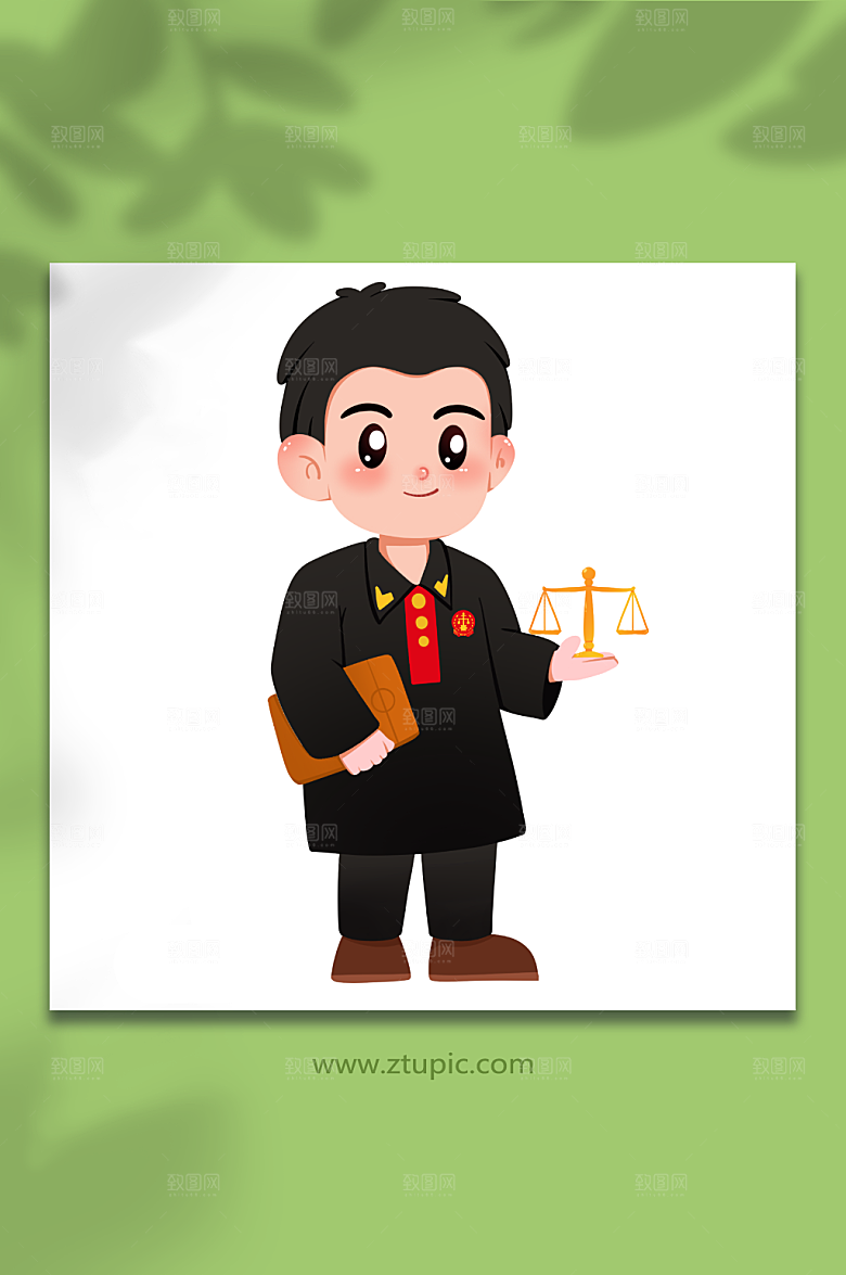 扁平公平法官检察官律师插画素材