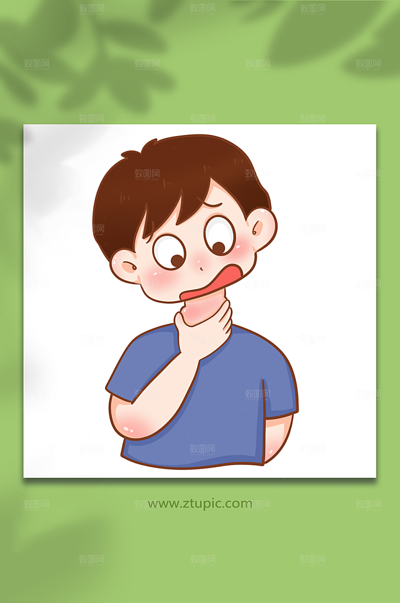 扁平肿痛冬季预防感冒插画设计
