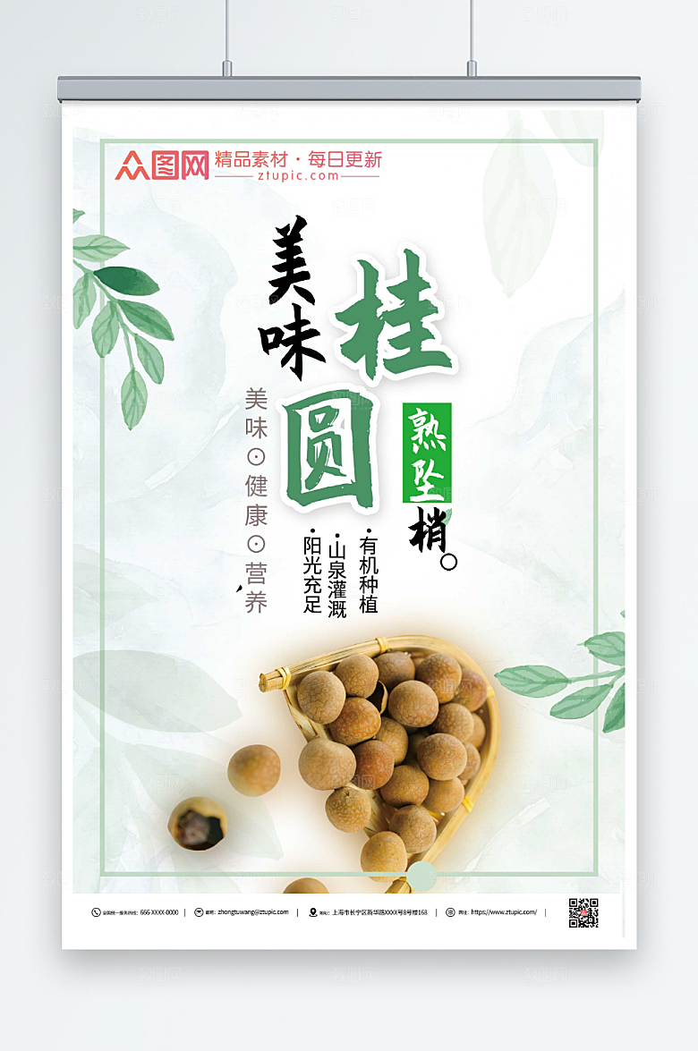 简约特色桂圆宣传海报模板