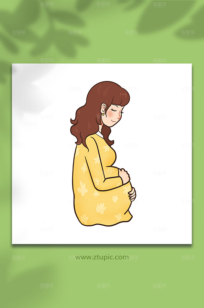 扁平人物母亲孕妇元素插画素材