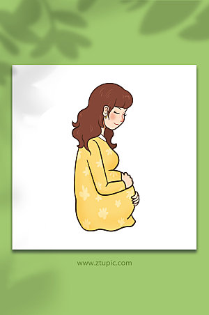 扁平人物母亲孕妇元素插画素材