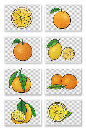 卡通水果冬季水果橘子插画素材