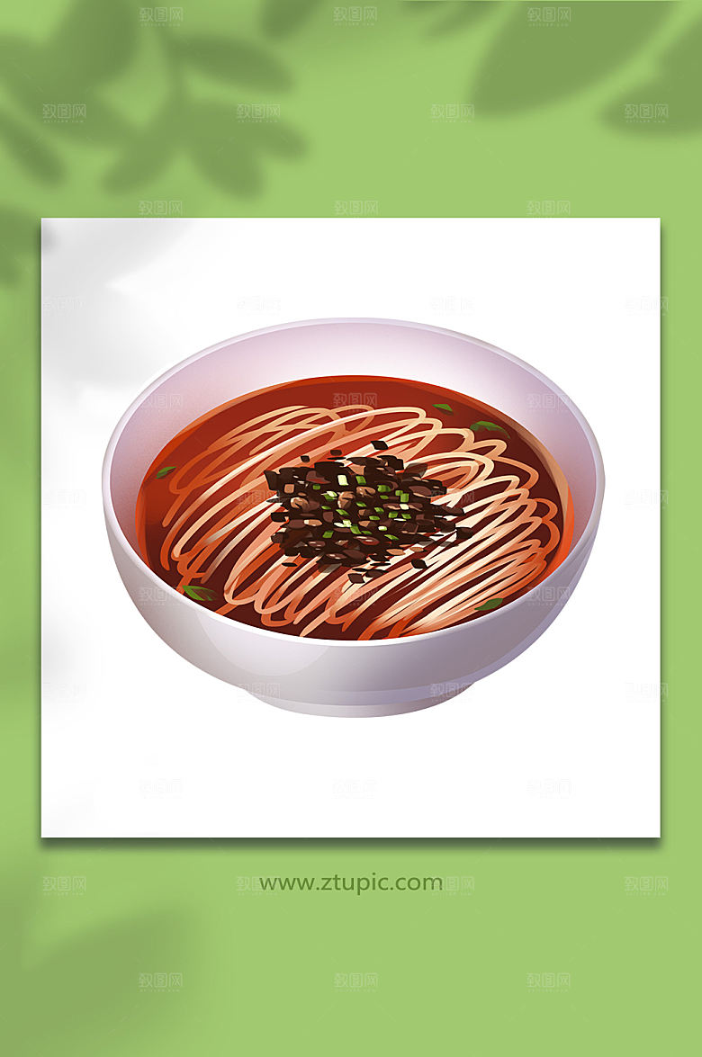 卡通手绘成都特色美食元素插画