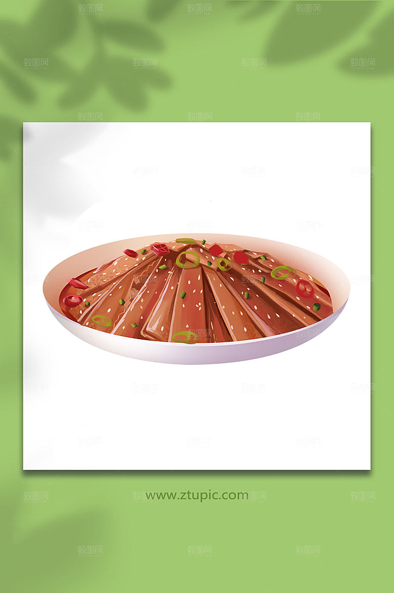 卡通手绘夫妻肺片美食元素插画