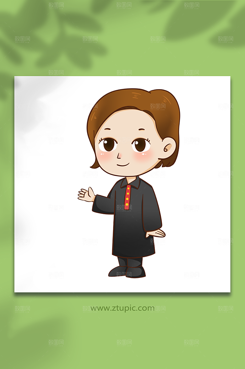 女法官律师人物元素插画