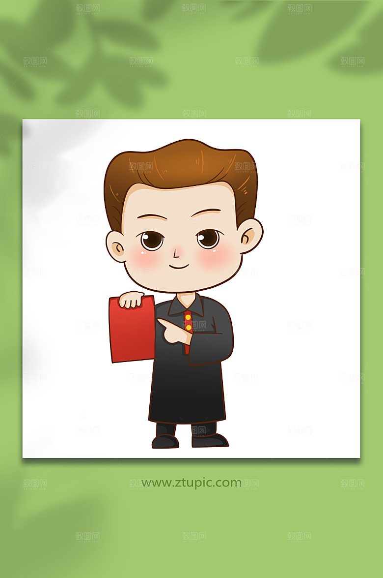 讲解法官律师人物元素插画