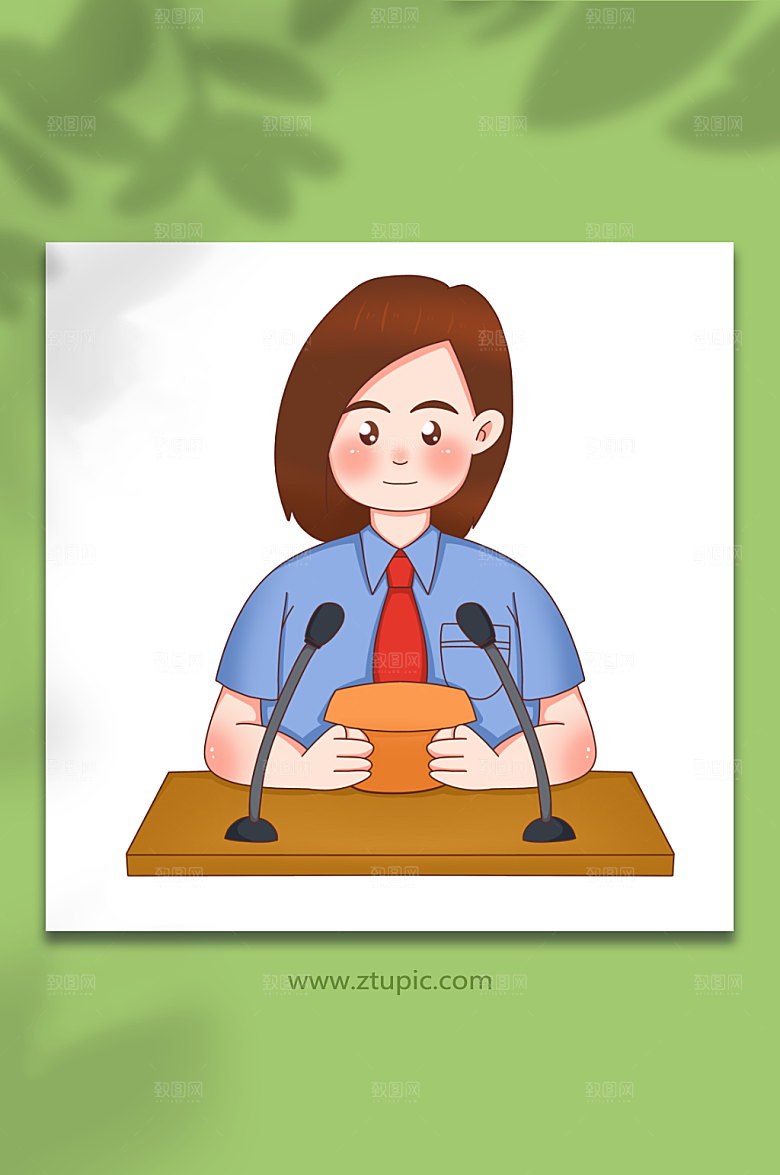 公布宣读法官律师人物元素插画
