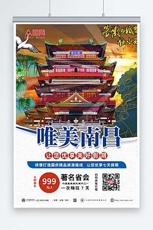 复古南昌城市旅游宣传海报