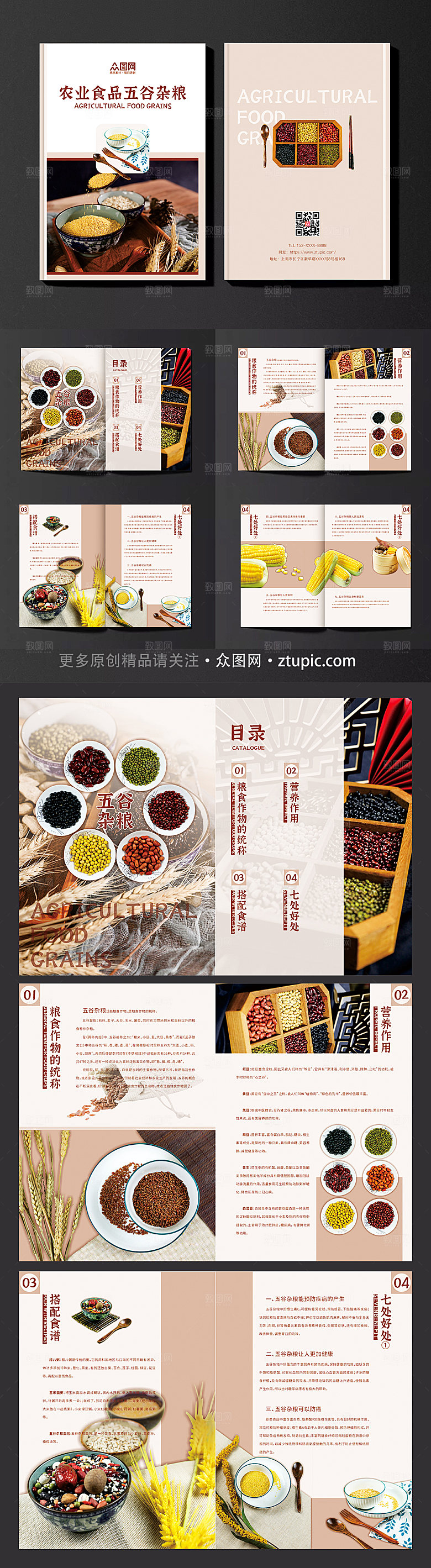 简约大气农业食品五谷杂粮画册