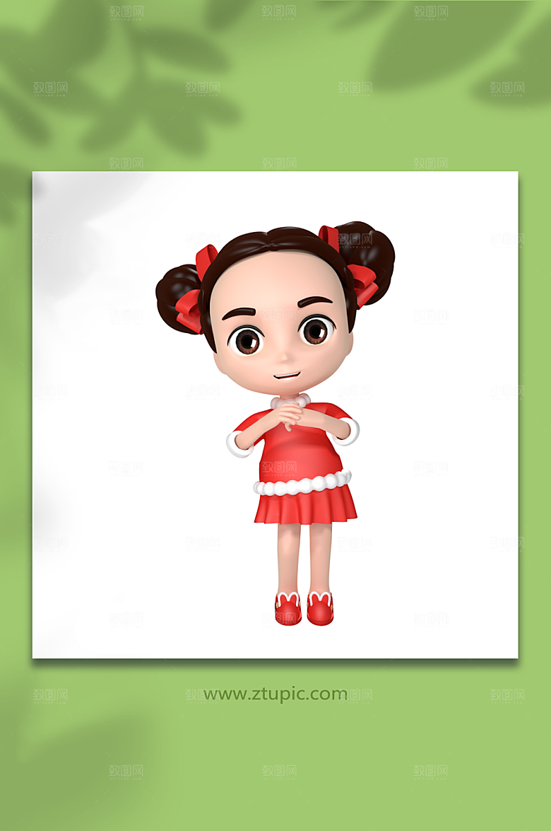 卡通3D新年人物PNG免抠元素