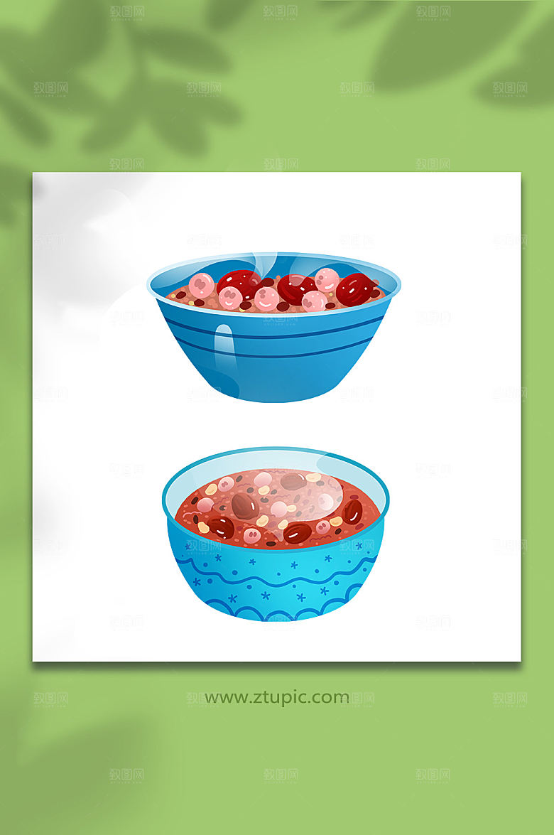 手绘腊八节腊八粥美食插画元素