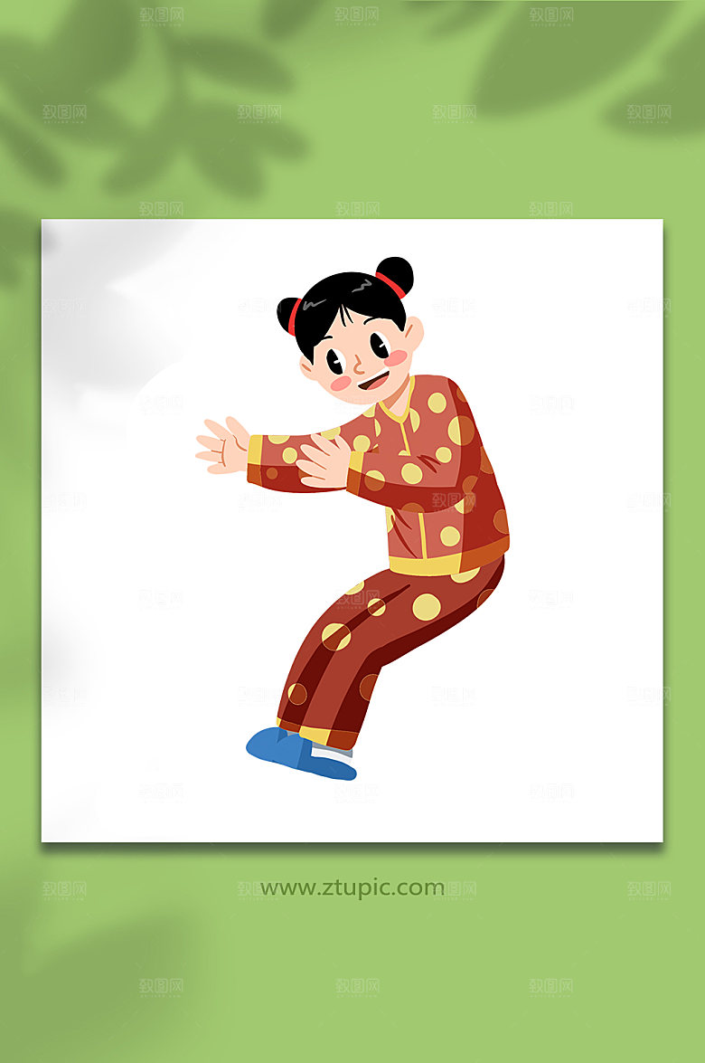 可爱人物腊八节插画免抠元素