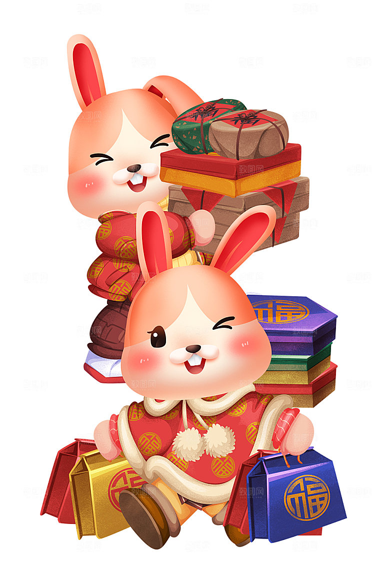 2023年新年兔年插画