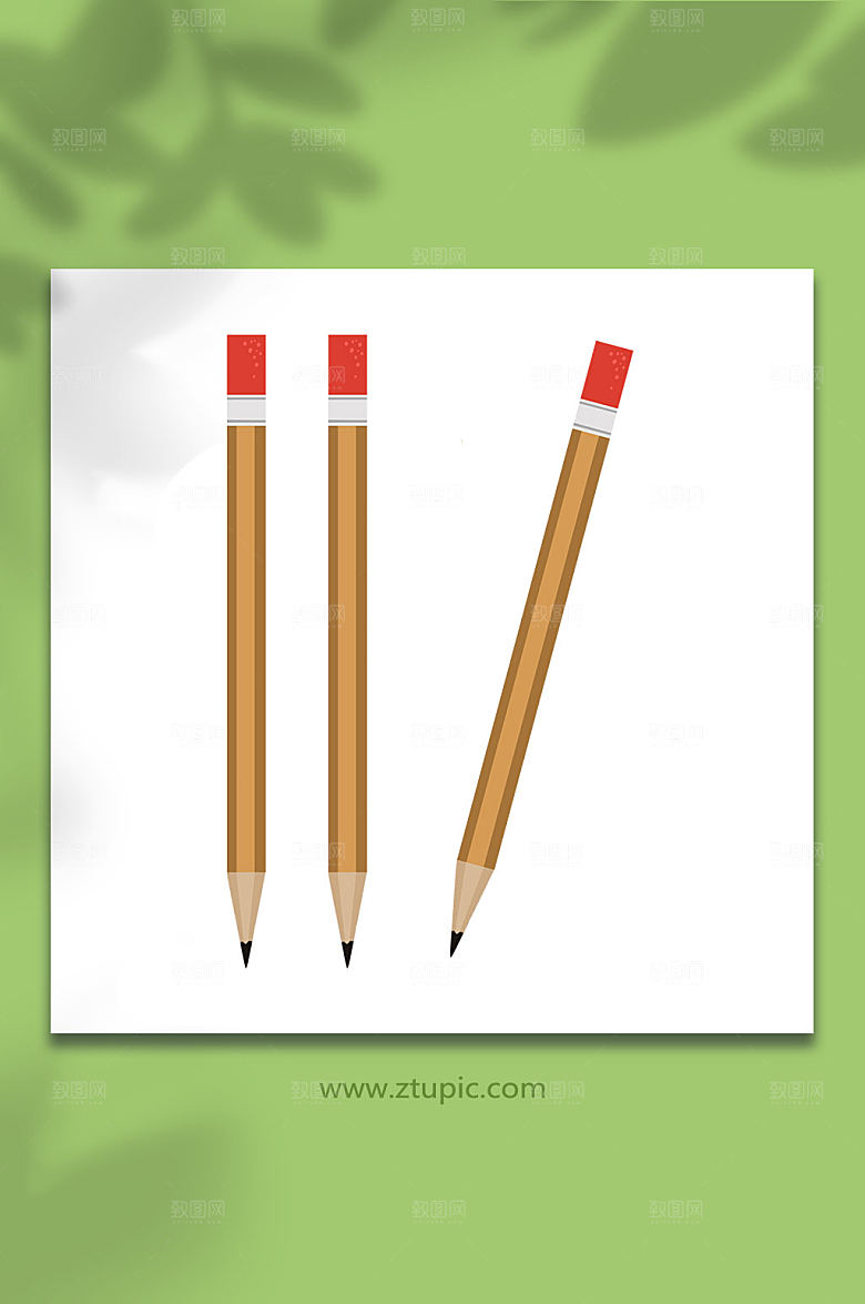 矢量文具用品铅笔元素插画