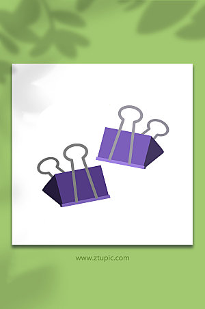 紫色文具文件夹子元素插画