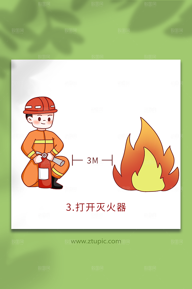 矢量消防栓使用方法元素插画