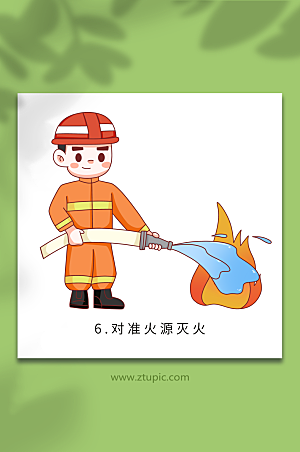 创意消防栓使用方法元素插画