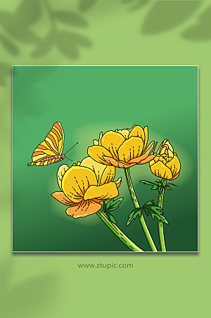 创意黄色花朵矢量元素插画