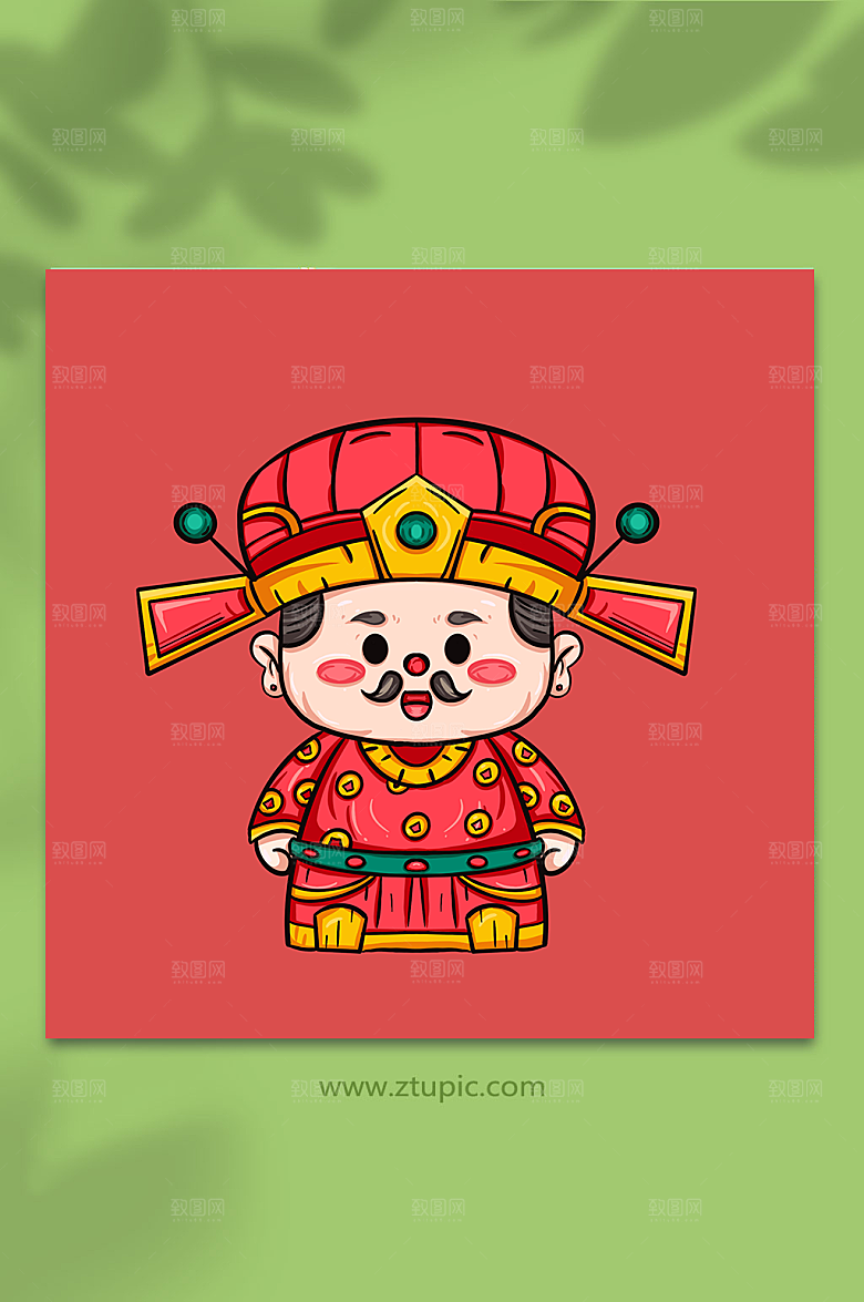 国潮风兔年手绘节日插画